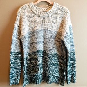 NWT {Cupio} Ombré Blue Crewneck Knit Sweater M